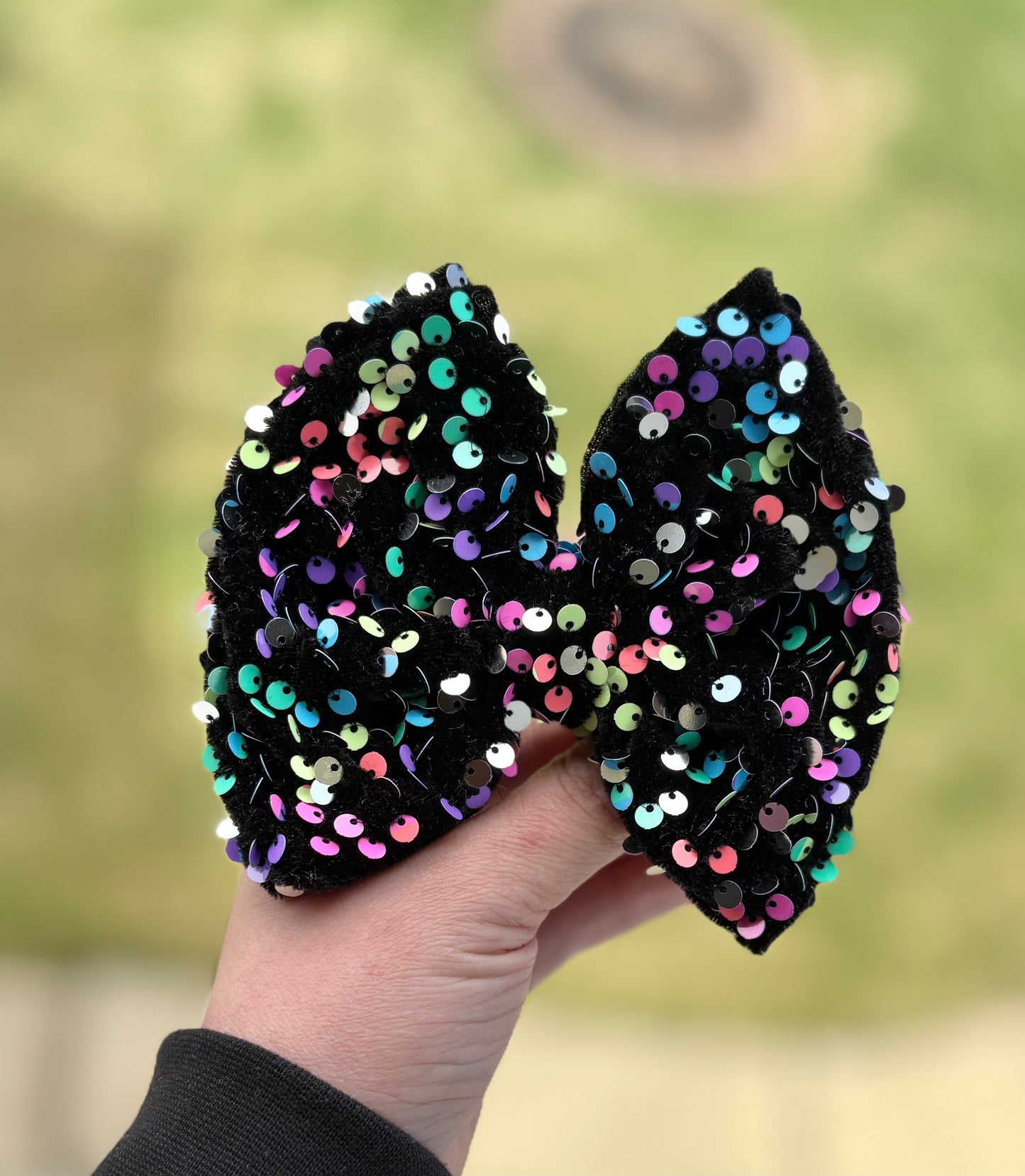 Black Pastel Rainbow Sequins