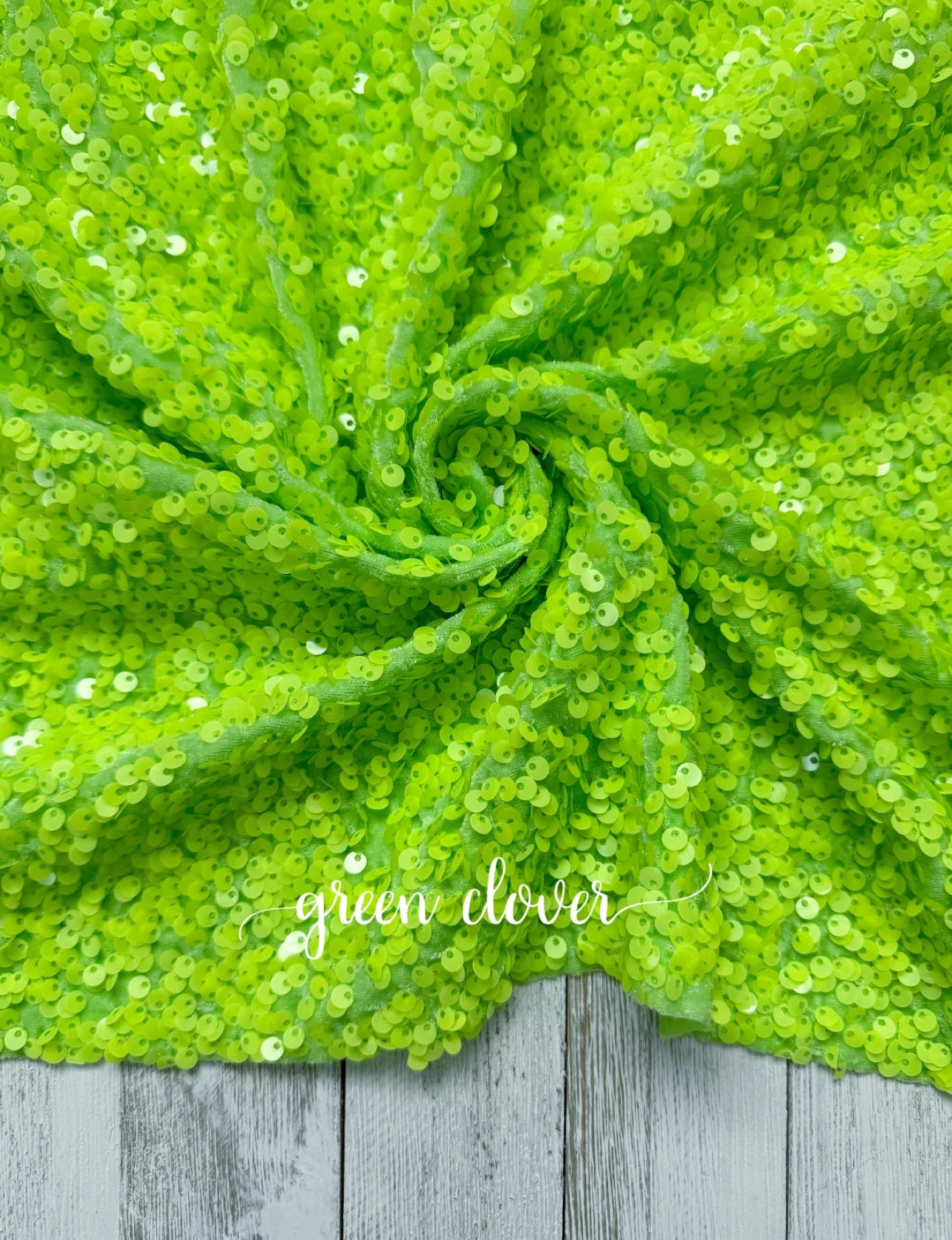 Green Clover Sequins Velvet
