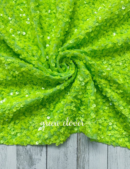 Green Clover Sequins Velvet