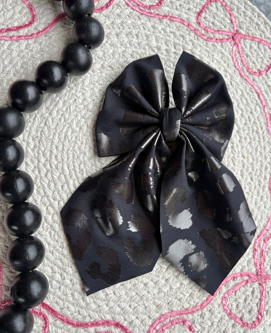 Black Leopard Leather
