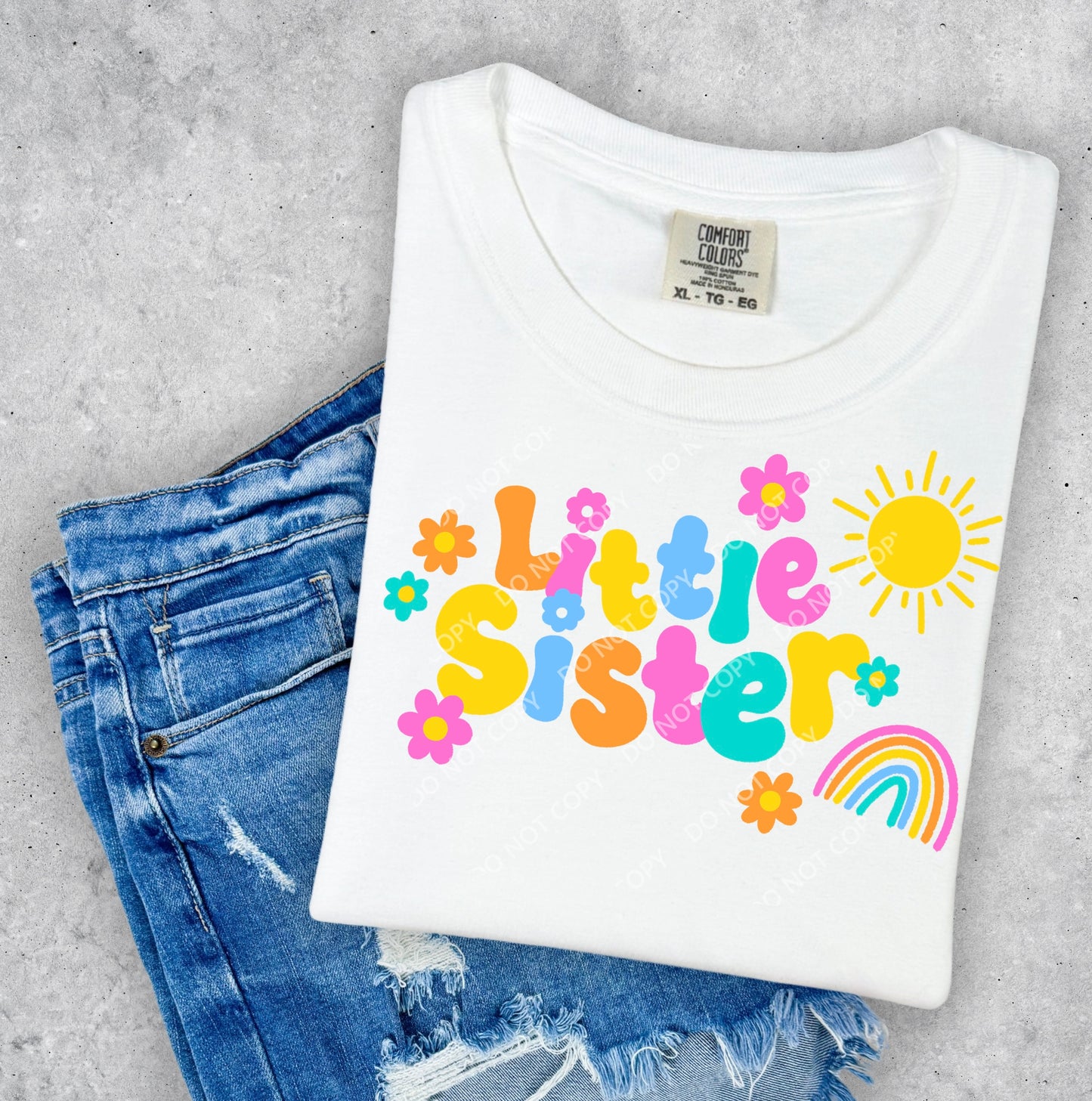 Little/Big Sis bow & tee