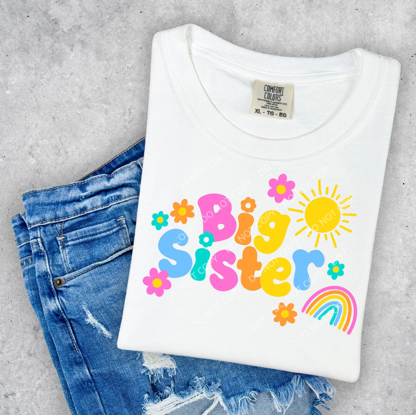 Little/Big Sis bow & tee